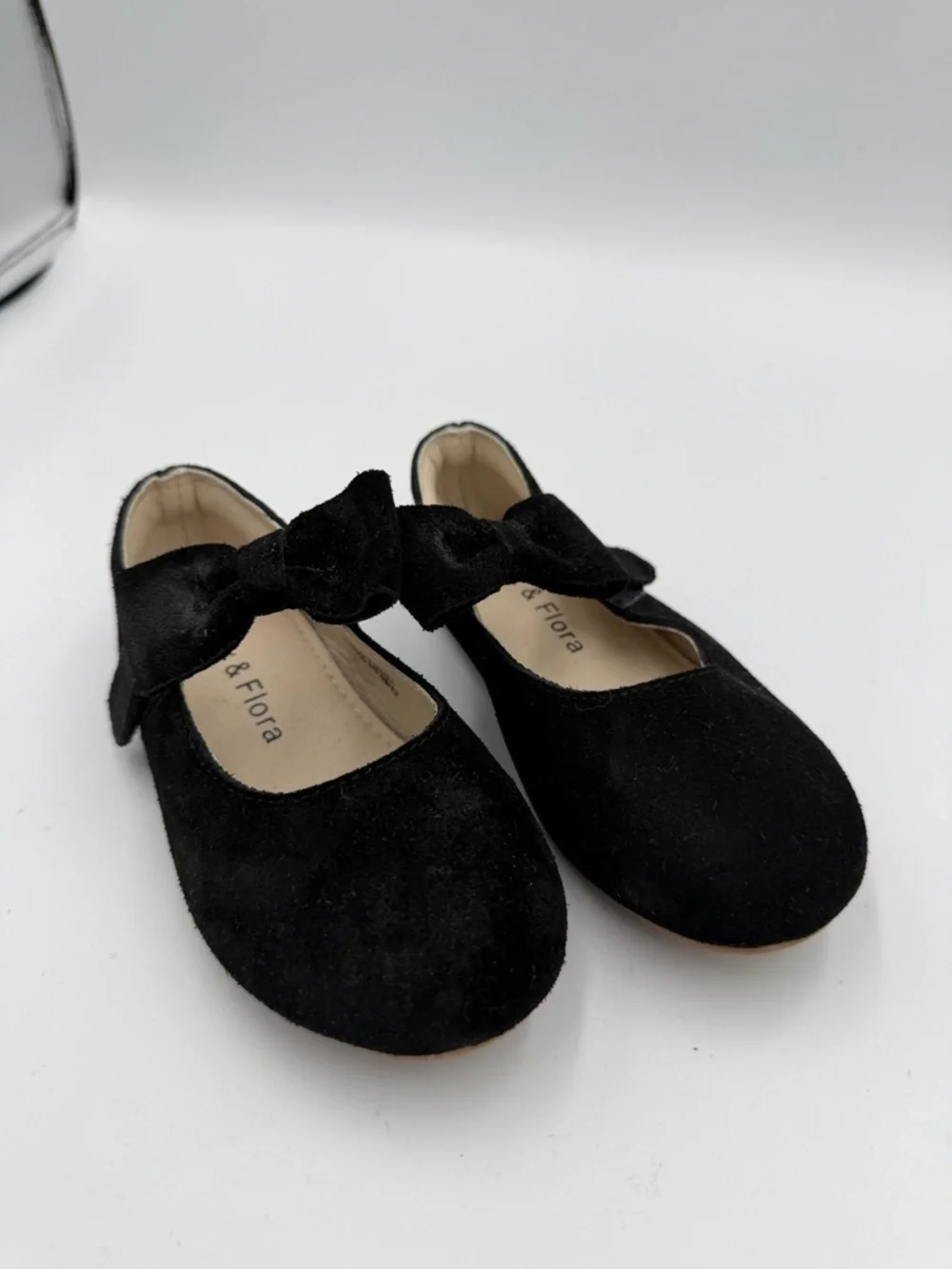Felix & Flora Toddler Girls 8 Black Velvet Bow Mary Jane Formal Dress Shoes Kids